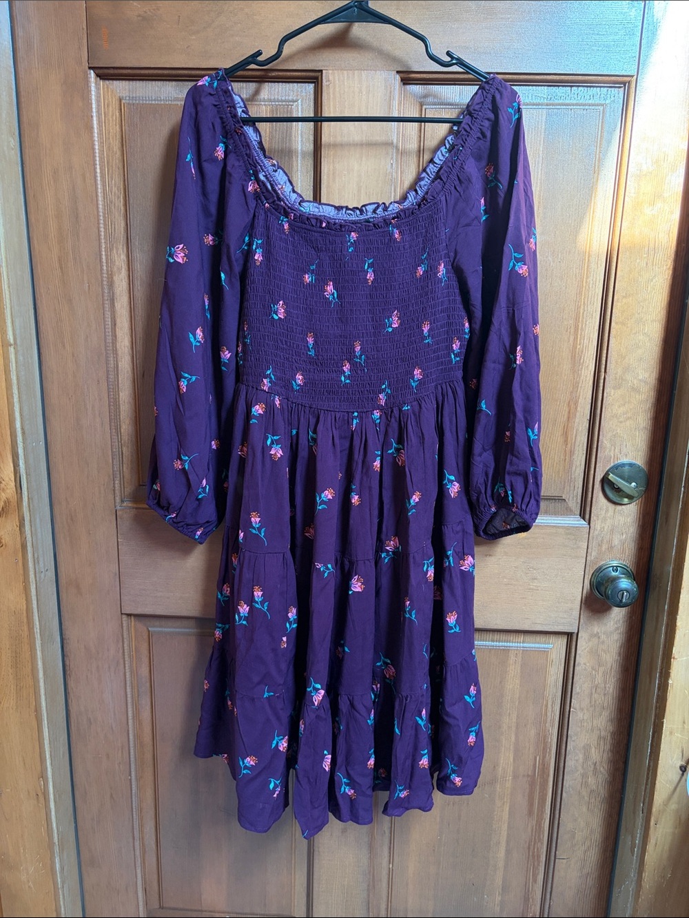 Torrid Smocked Bodice Floral Mini Dress Size 1 (14-16)